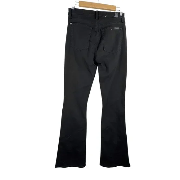 7 For All‎ Mankind B(Air) Ali flare split hem jeans black sz 28